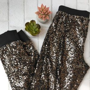 Gold Sequin Track Pant